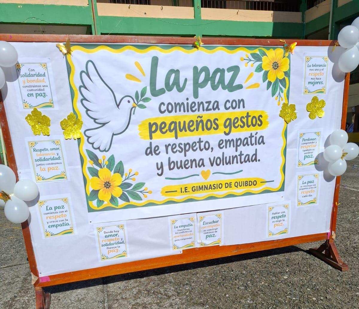 La IE Gimnasio de Quibdó se une a la conmemoración del día Internacional de la paz